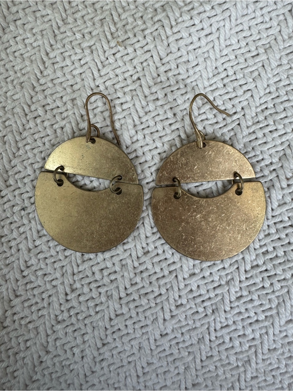Gold Round Link Drop Earrings - Women Jewelry